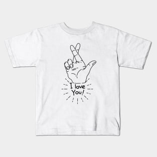 I love you - Cross fingers Kids T-Shirt